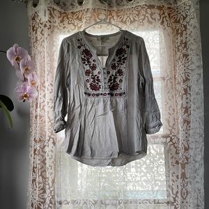 Grey Peasant Top